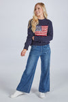 Simply Southern Preppy Patriotic Flag Sweater USA