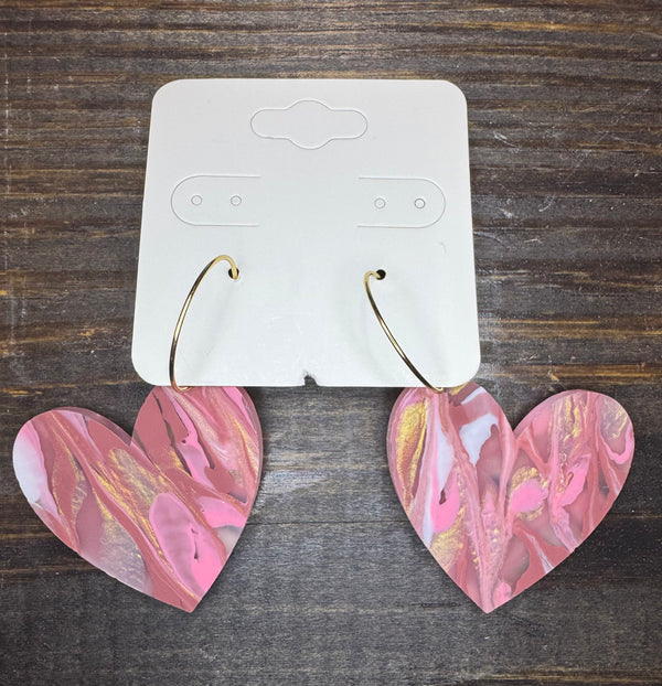 Acrylic Valentine Heart Earrings