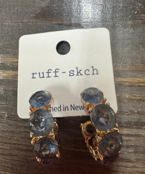 Round Stone Embellished Hoops