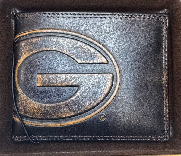 Zep-Pro Burnished Leather Bifold Wallet UGA Georgia