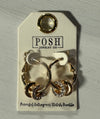 Hoop Earrings with Floating Rhinestone Charm