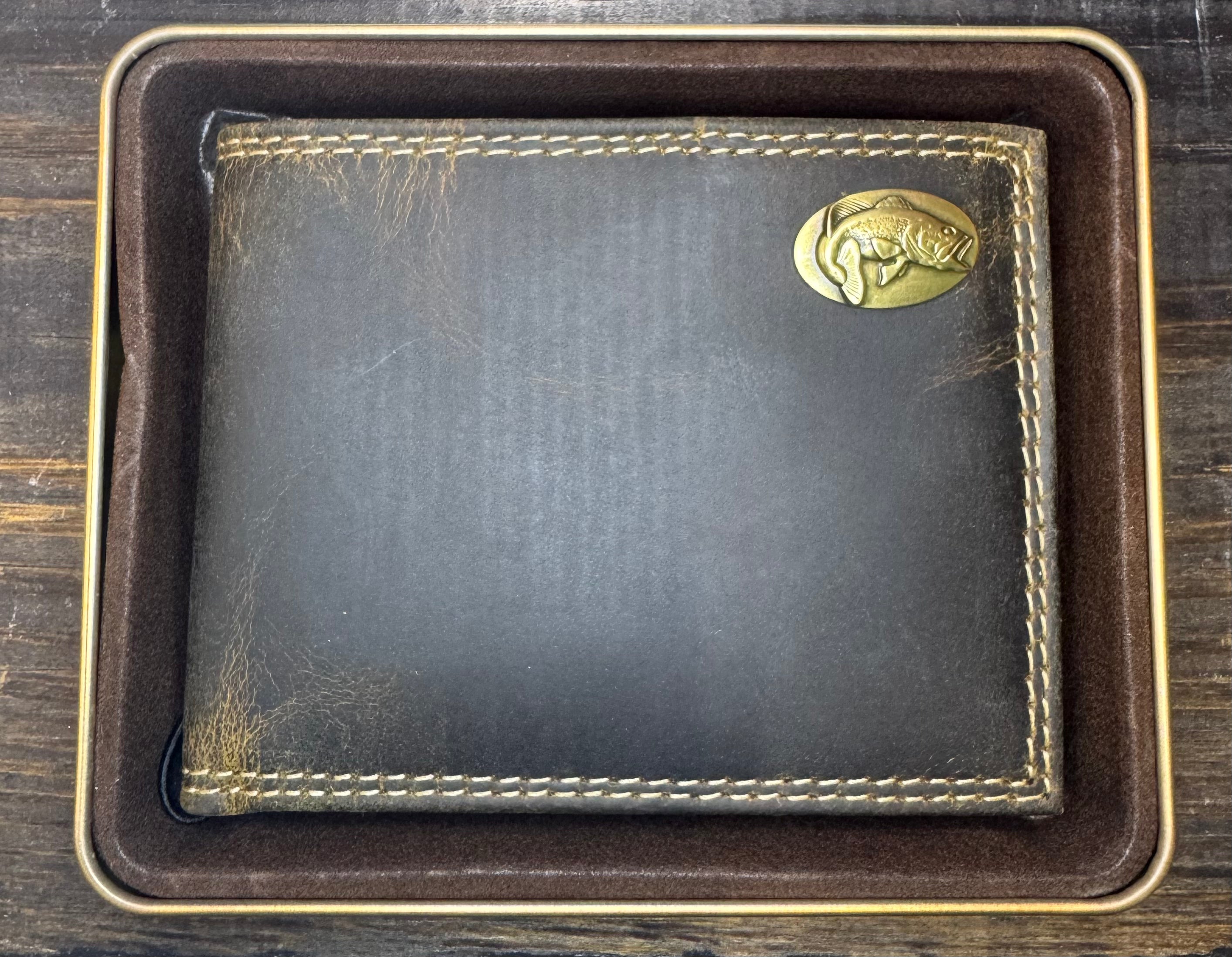 Zep-Pro Vintage Leather Bi-fold Wallet Bass | Southern Grace Farms