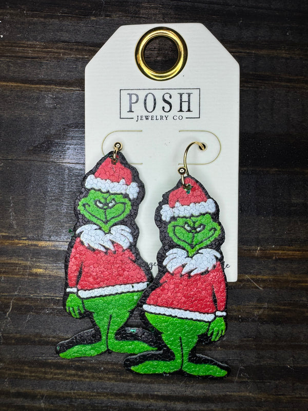 Christmas Grinch Statement Earrings