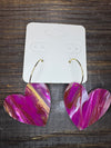 Acrylic Valentine Heart Earrings