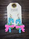 Festive Candy Cane Christmas Earrings