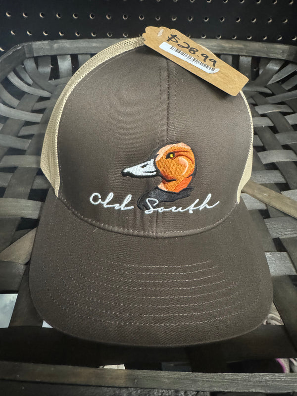 Old South Redhead Duck Head Trucker Mesh Hat Brown/Khaki