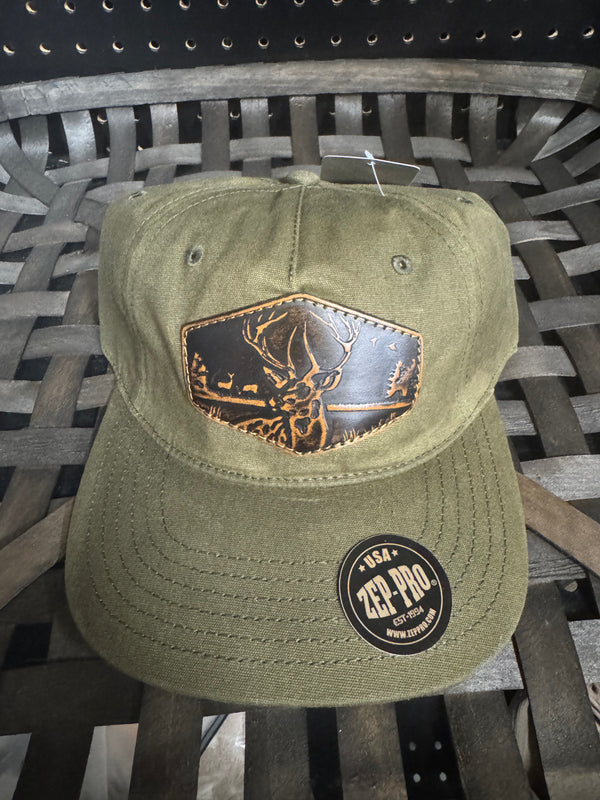 Zep-Pro Burnished Leather Buck Patch Hat