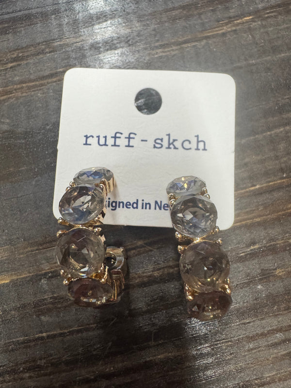 Round Stone Embellished Hoops