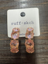Round Stone Embellished Hoops