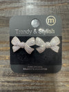 Cubic Zirconia Pave Ribbon Bow Earrings