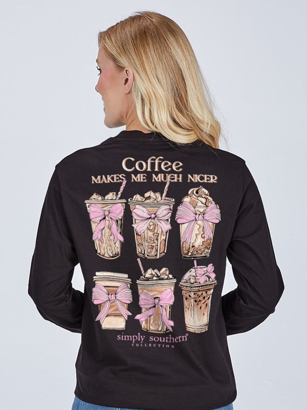 Simply Southern Coffee Makes Me Nicer Long Sleeve Shirt