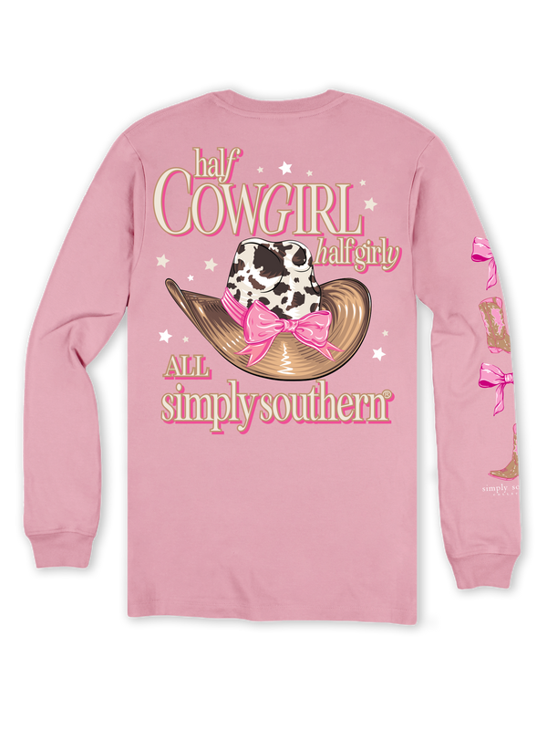 YOUTH Simply Southern Half Cowgirl Half Girly Long Sleeve