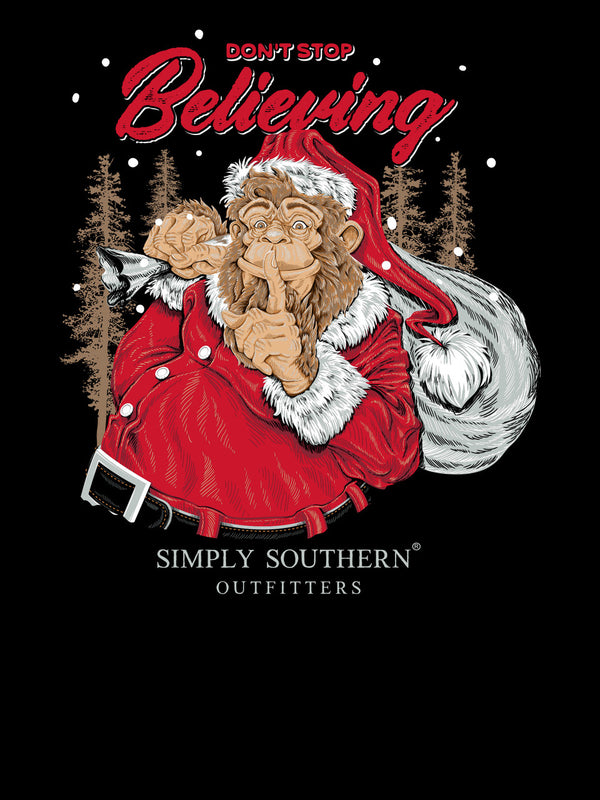 Simply Southern Don't Stop Believing Bigfoot Santa Long Sleeve