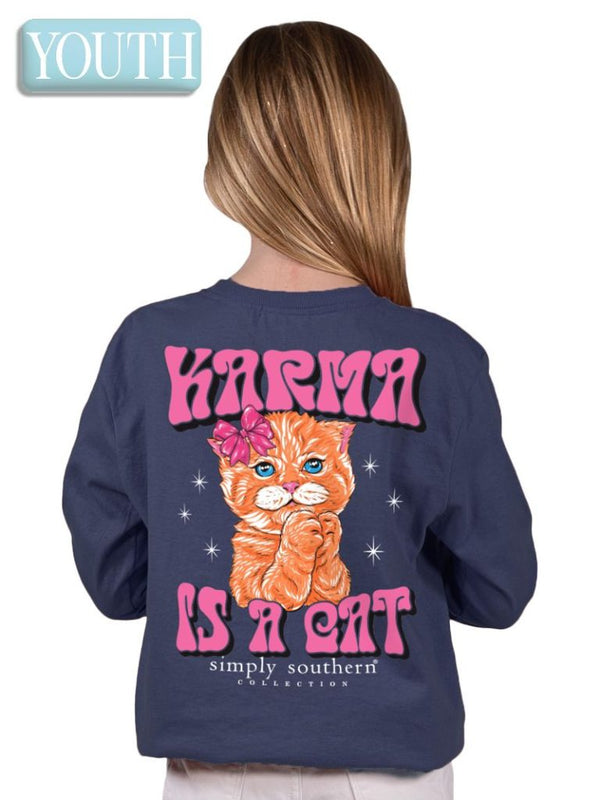 YOUTH Simply Southern Karma is a Cat Shirt