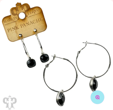 Austrian Square Crystal Hoop Earrings
