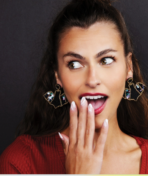 Halloween Statement Seed Bead Earrings