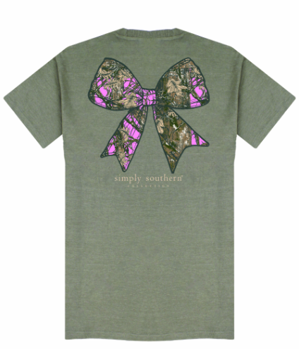 YOUTH Simply Southern Camo Bow Short Sleeve