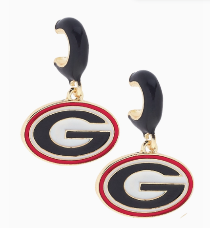 Canvas Style UGA Georgia Bulldog G Earring