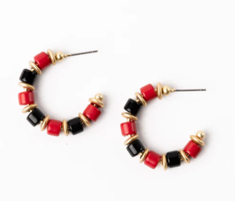 Michelle McDowell Red & Black Cara Small Earrings