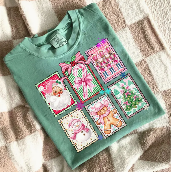 Christmas Stamp Collage T-Shirt