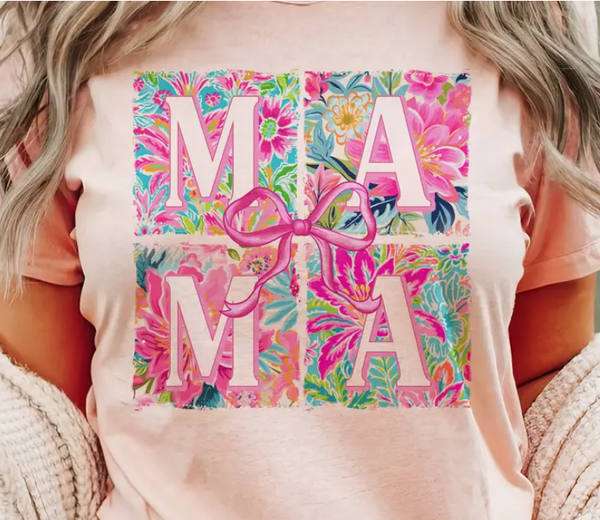 Preppy Mama Lilly Floral Bow Shirt