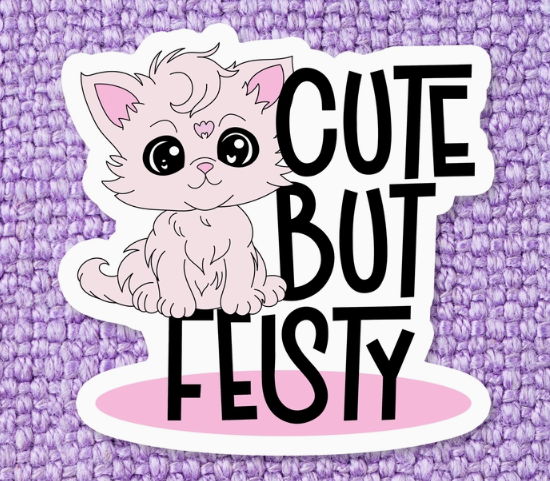 Cute But Feisty Cat Sticker