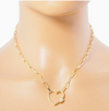 Heart Carabiner Paperclip Chain Necklace