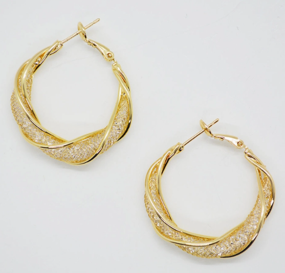 Gold Twist 1.5 in Hoops