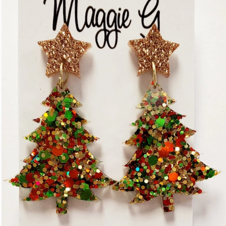 Christmas Statement Earrings Christmas Trees