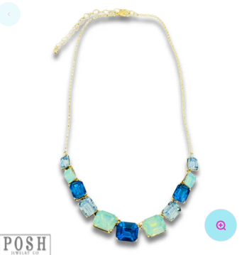 Blue Rhinestone Jewel Candy Necklace