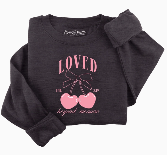 Loved Beyond Measure Heart Cherries Sweatshirt