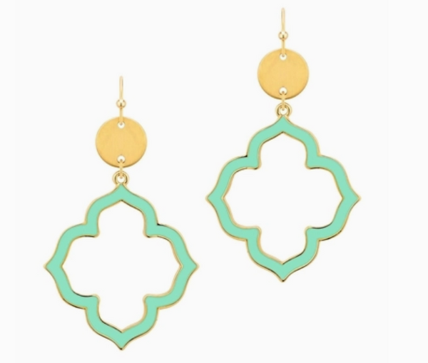 Mint Clover Gold Earrings