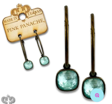 Austrian Square Crystal Hoop Earrings