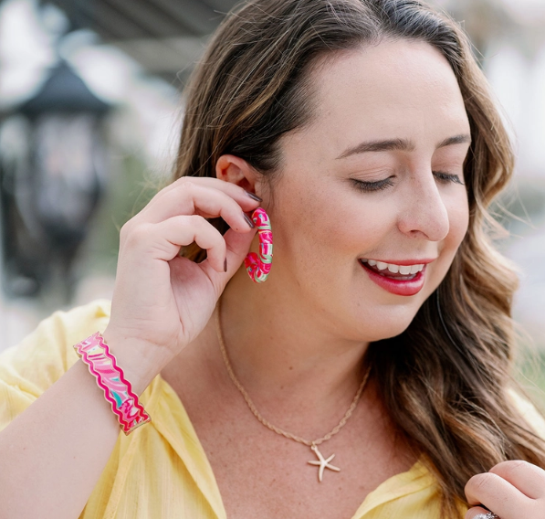 Reese Tropical Statement Hoop Earrings