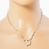 Heart Carabiner Paperclip Chain Necklace
