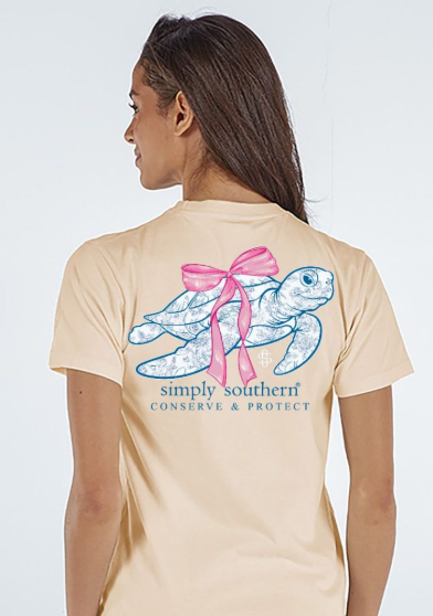 Simply Southern Yellow Turtle with Bow Tracker Shirt