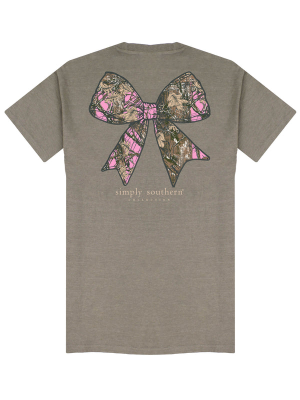 Simply Southern Pink Camo Bow Shirt