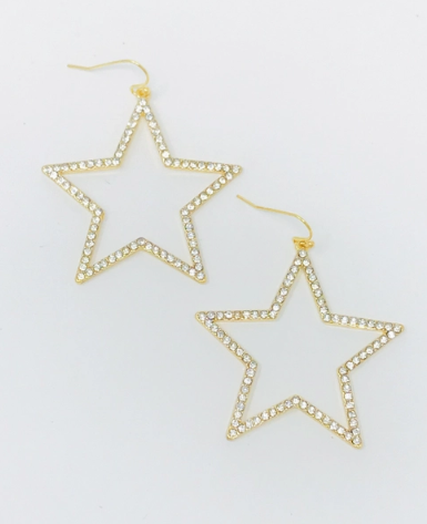 Seriously Stellar Earrings, Gold Star