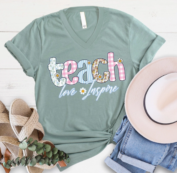 Teach Love Inspire V-Neck Shirt