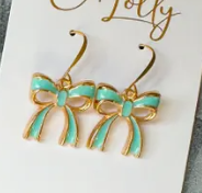 Pastel Bow Dangle Earrings