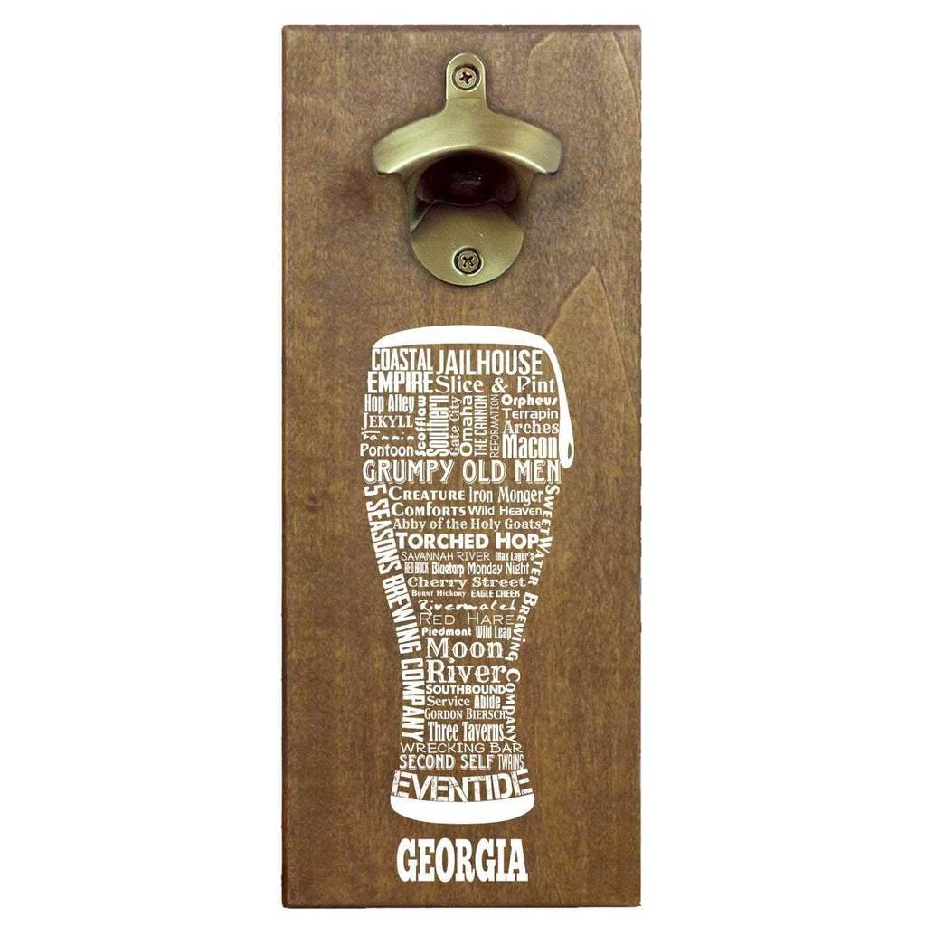 Torched Georgia Craft Beer Cap Catching Magnetic Bottle Opener
